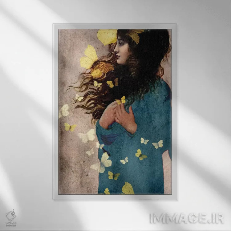 تابلو دکوراتیو خداحافظ پروانه اثر کاترین ولز-استاین - نمای قابدار سفید