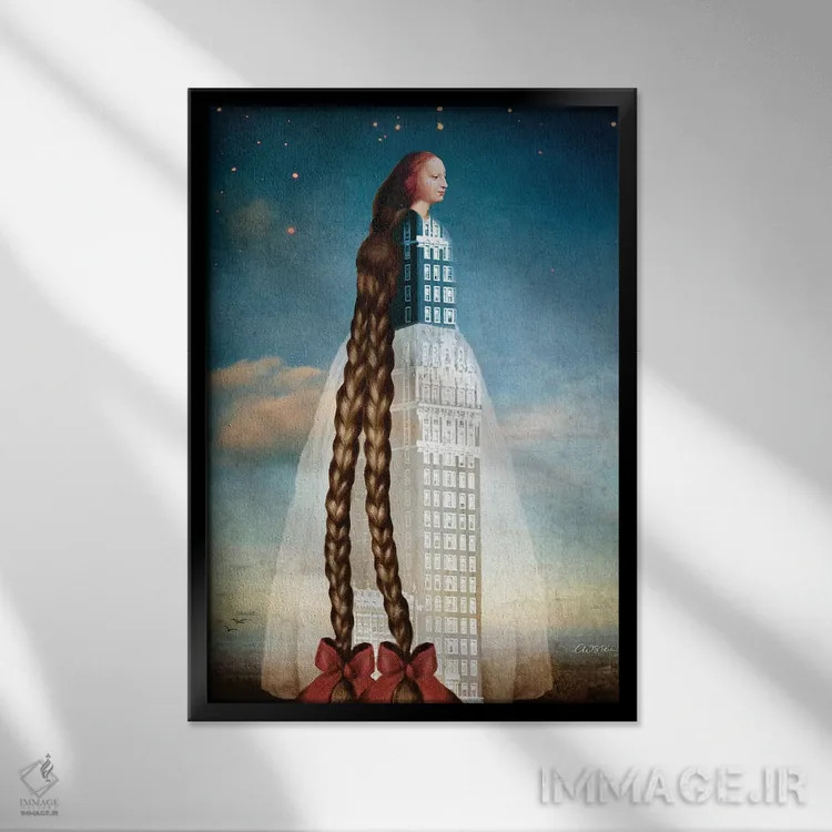 تابلو دکوراتیو راپونزل اثر کاترین ولز-استاین - نمای قابدار مشکی