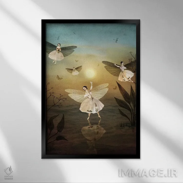 تابلو دکوراتیو رقص خورشید اثر کاترین ولز-استاین - نمای قابدار مشکی