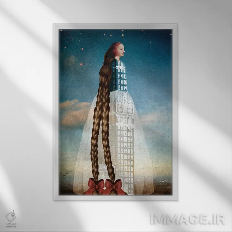 تابلو دکوراتیو راپونزل اثر کاترین ولز-استاین - نمای قابدار سفید