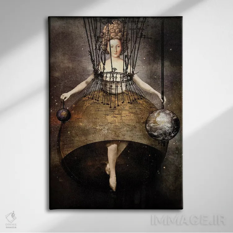 تابلو دکوراتیو جهان اثر کاترین ولز-استاین - نمای روبهرو روی دیوار