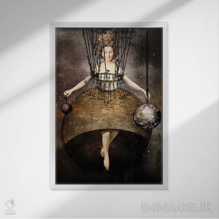 تابلو دکوراتیو جهان اثر کاترین ولز-استاین - نمای قابدار سفید