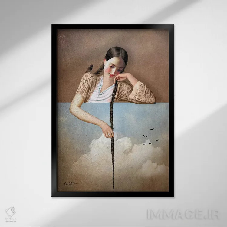 تابلو دکوراتیو لمس آسمان اثر کاترین ولز-استاین - نمای قابدار مشکی