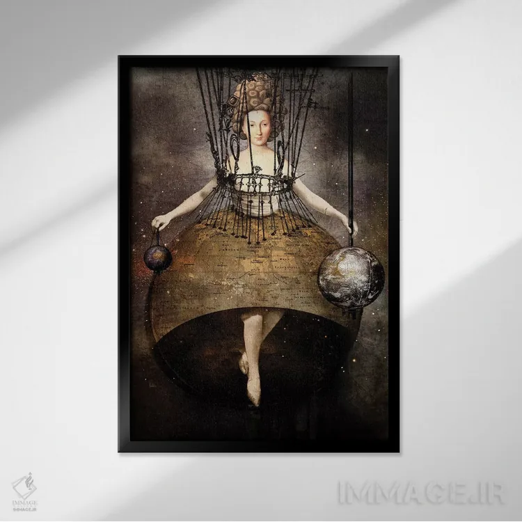 تابلو دکوراتیو جهان اثر کاترین ولز-استاین - نمای قابدار مشکی