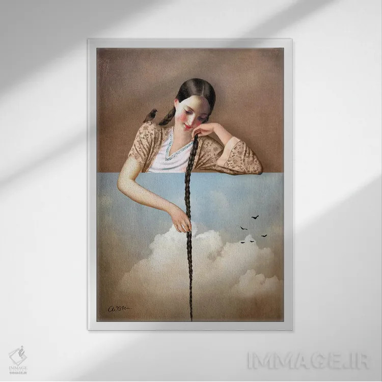 تابلو دکوراتیو لمس آسمان اثر کاترین ولز-استاین - نمای قابدار سفید