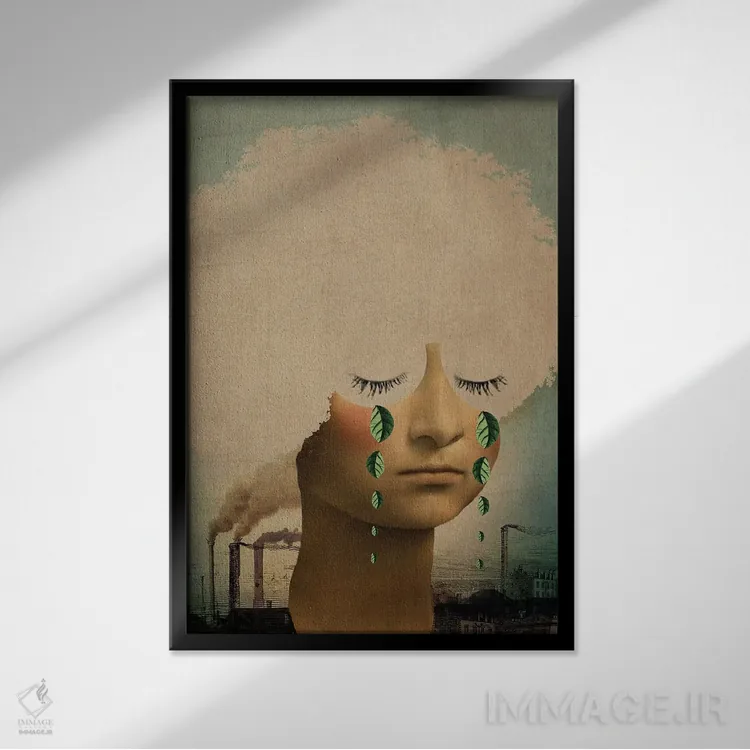 تابلو دکوراتیو تغییرات اقلیمی اثر کاترین ولز-استاین - نمای قابدار مشکی