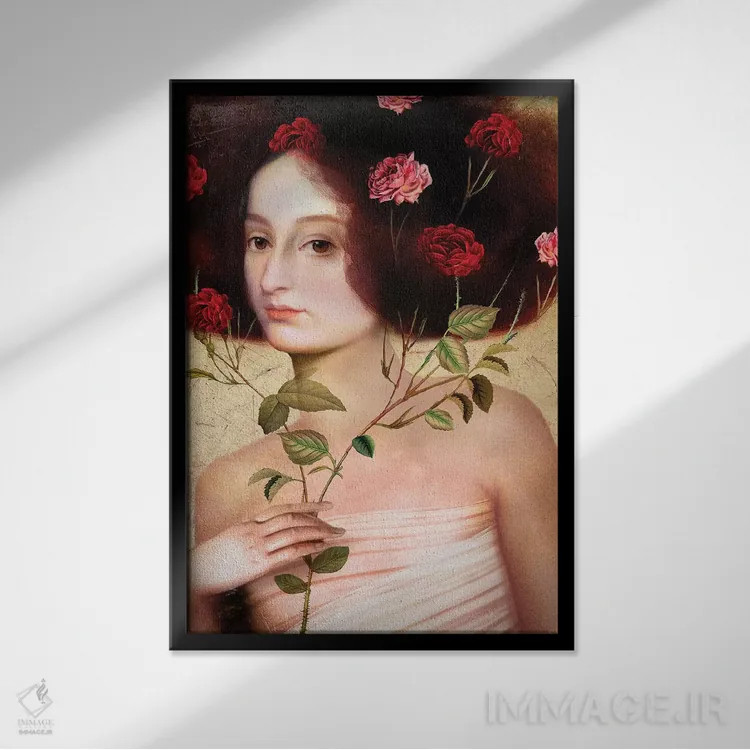 تابلو دکوراتیو دسته گل اثر کاترین ولز-استاین - نمای قابدار مشکی