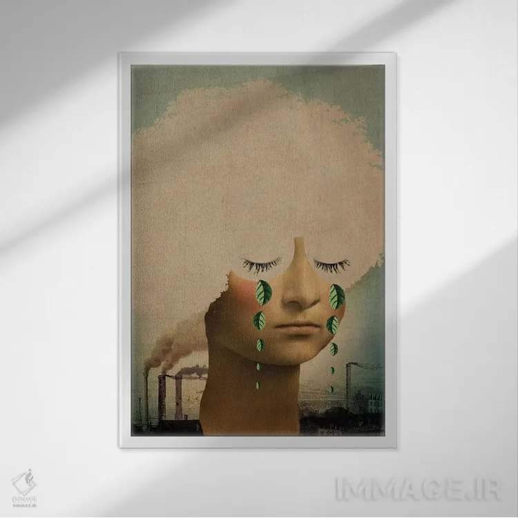 تابلو دکوراتیو تغییرات اقلیمی اثر کاترین ولز-استاین - نمای قابدار سفید