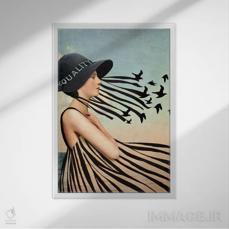 تابلو دکوراتیو برابری اثر کاترین ولز-استاین - نمای قابدار سفید