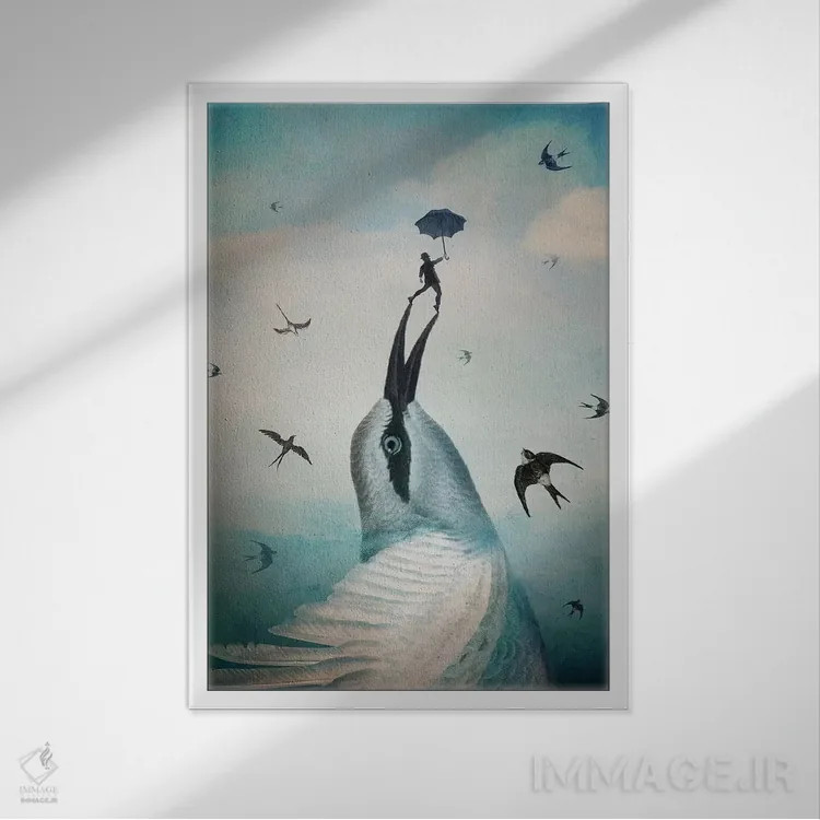 تابلو دکوراتیو پرش اثر کاترین ولز-استاین - نمای قابدار سفید