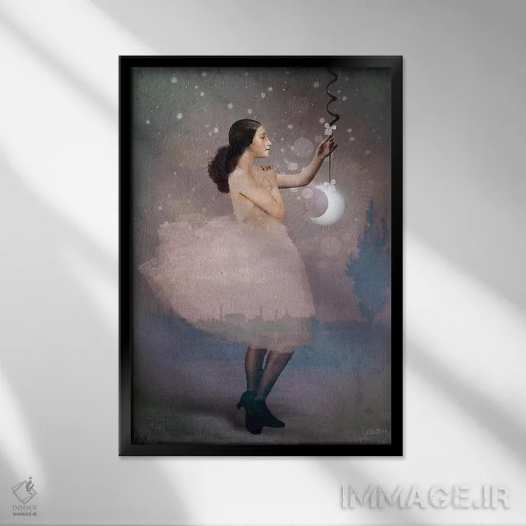 تابلو دکوراتیو روبان جادویی اثر کاترین ولز-استاین - نمای قابدار مشکی