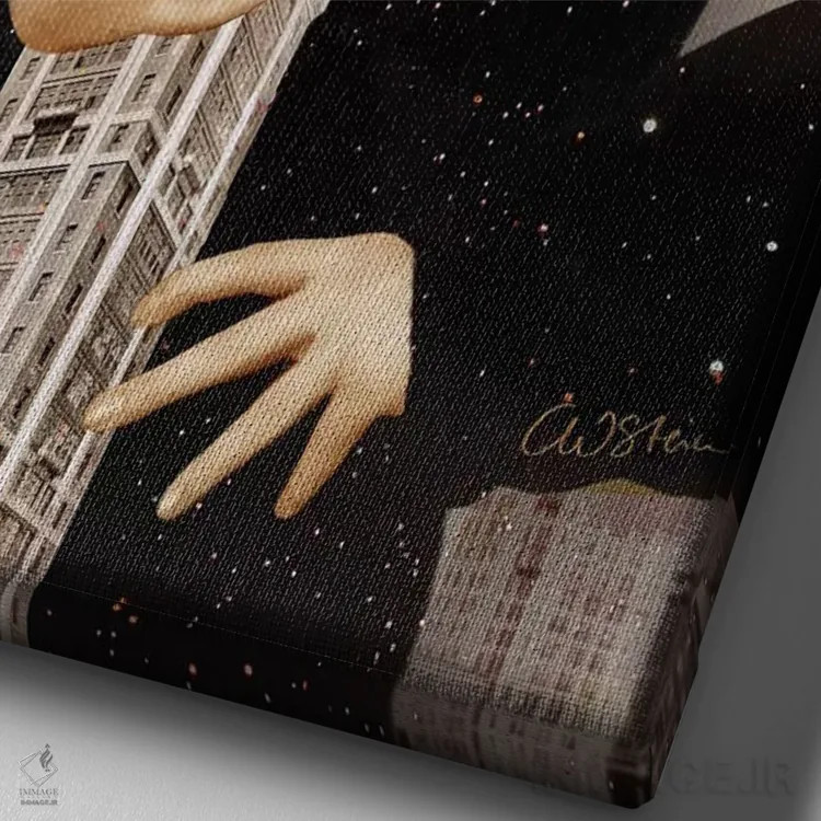 تابلو دکوراتیو منهتن اثر کاترین ولز-استاین - نمای نزدیک بافت بوم