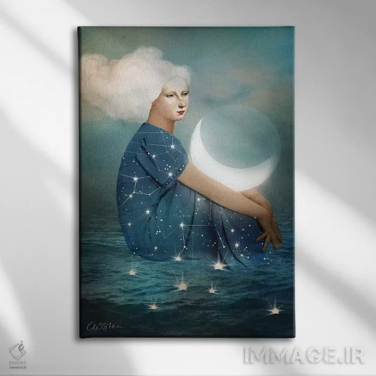 تابلو دکوراتیو ماه اثر کاترین ولز-استاین - نمای روبهرو روی دیوار