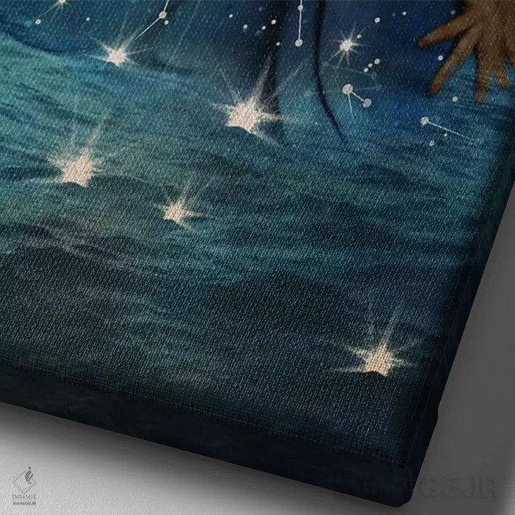 تابلو دکوراتیو ماه اثر کاترین ولز-استاین - نمای نزدیک بافت بوم