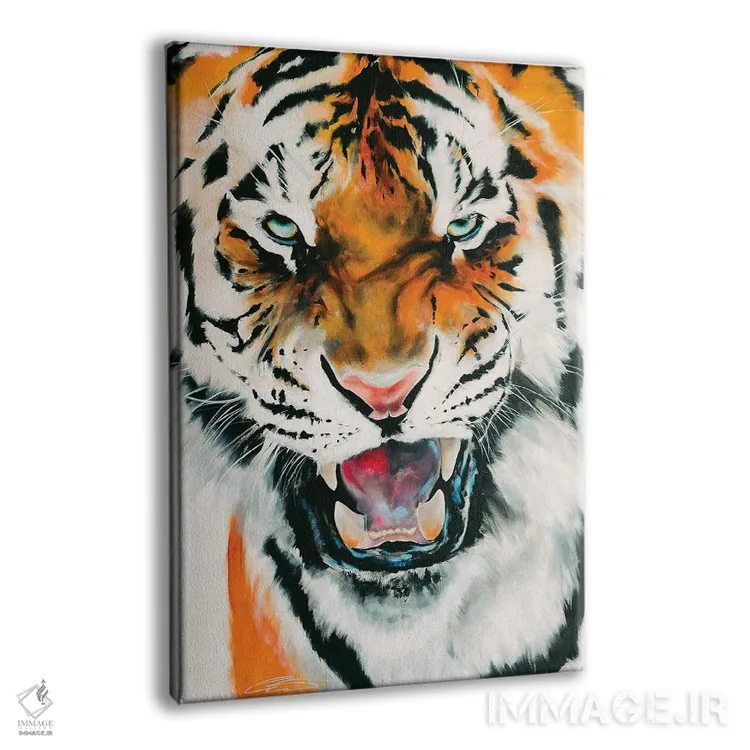 تابلو دکوراتیو ببر اثر چنس وات - نمای پرسپکتیو محصول