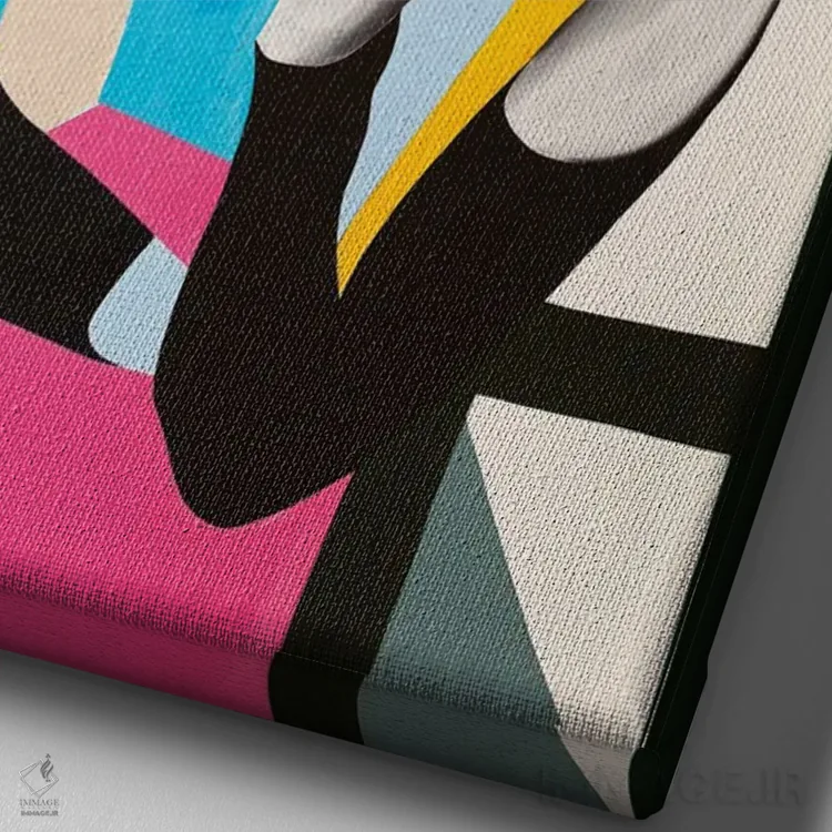 تابلو دکوراتیو نقاش اثر چنس وات - نمای نزدیک بافت بوم