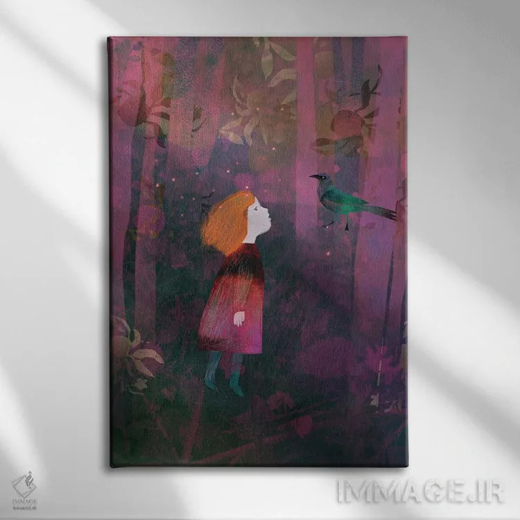 تابلو دکوراتیو خیال پردازی اثر کلر وست وود - نمای روبهرو روی دیوار