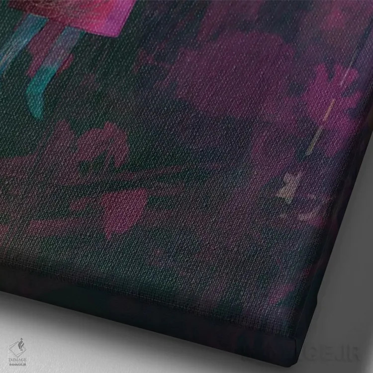 تابلو دکوراتیو خیال پردازی اثر کلر وست وود - نمای نزدیک بافت بوم