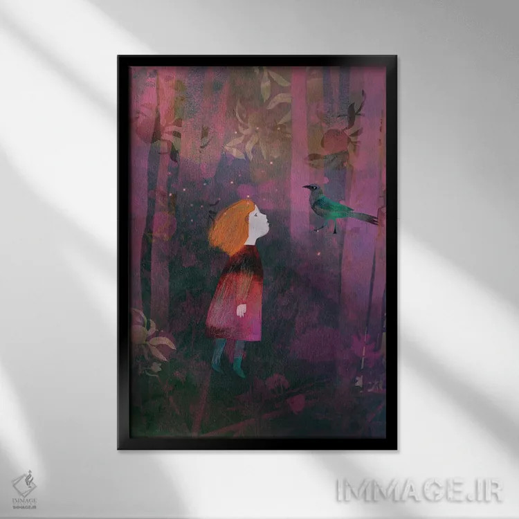 تابلو دکوراتیو خیال پردازی اثر کلر وست وود - نمای قابدار مشکی