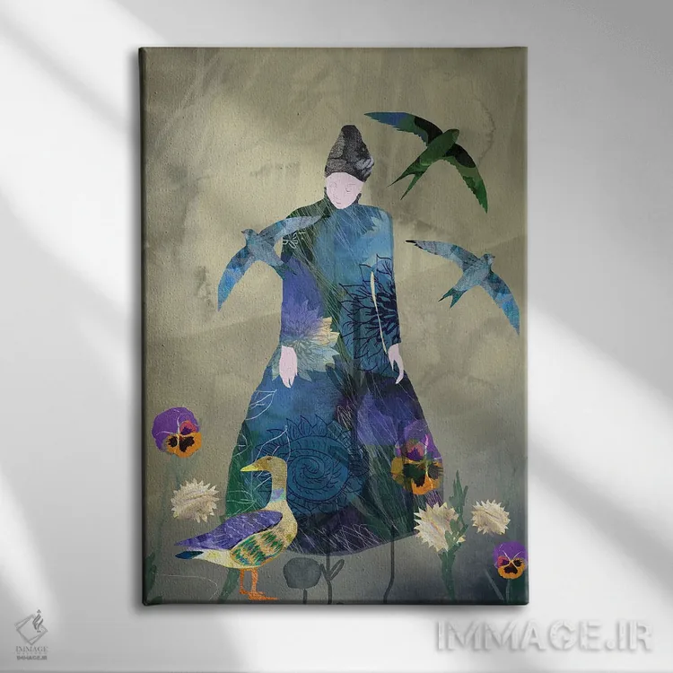 تابلو دکوراتیو اردک اثر کلر وست وود - نمای روبهرو روی دیوار