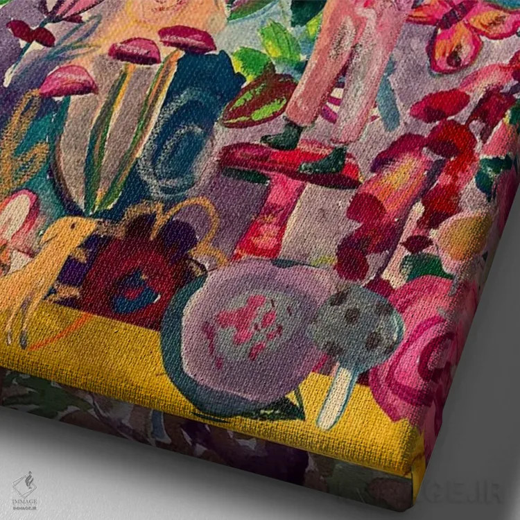 تابلو دکوراتیو قلعه اثر کلر وست وود - نمای نزدیک بافت بوم