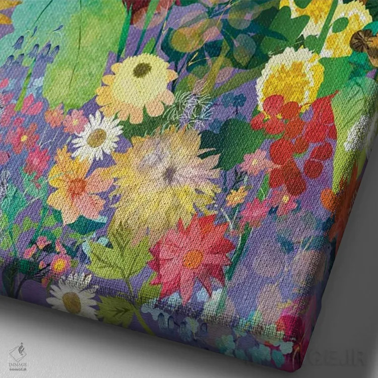 تابلو دکوراتیو پرنده چکاوک اثر کلر وست وود - نمای نزدیک بافت بوم