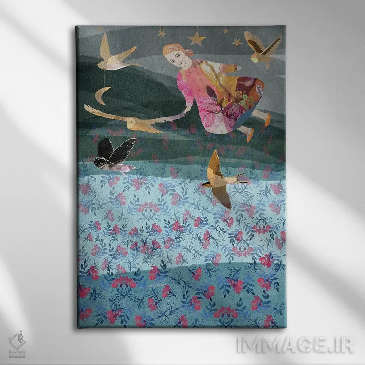 تابلو دکوراتیو دشت عشق اثر کلر وست وود - نمای روبهرو روی دیوار