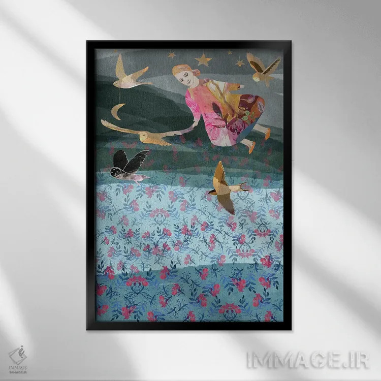 تابلو دکوراتیو دشت عشق اثر کلر وست وود - نمای قابدار مشکی