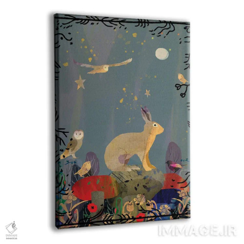 تابلو دکوراتیو خرگوش صحرایی اثر کلر وست وود - نمای پرسپکتیو محصول