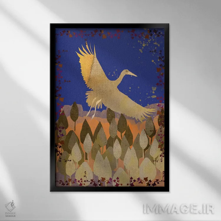 تابلو دکوراتیو پرواز اثر کلر وست وود - نمای قابدار مشکی