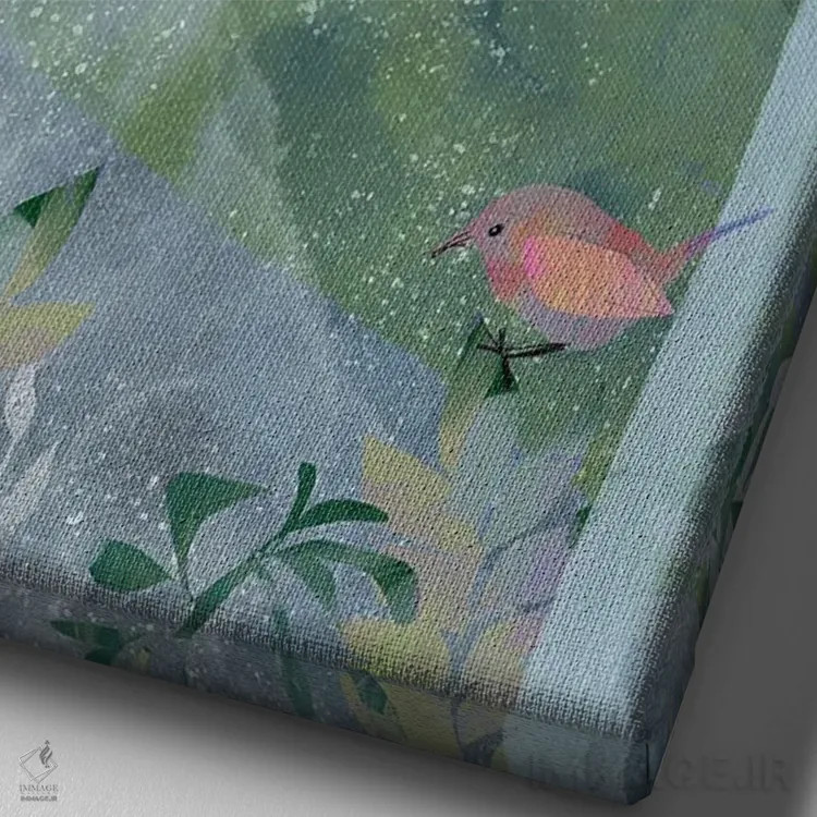 تابلو دکوراتیو سکوت را بشنو اثر کلر وست وود - نمای نزدیک بافت بوم