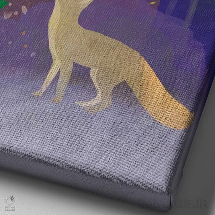 تابلو دکوراتیو درخت خاس اثر کلر وست وود - نمای نزدیک بافت بوم