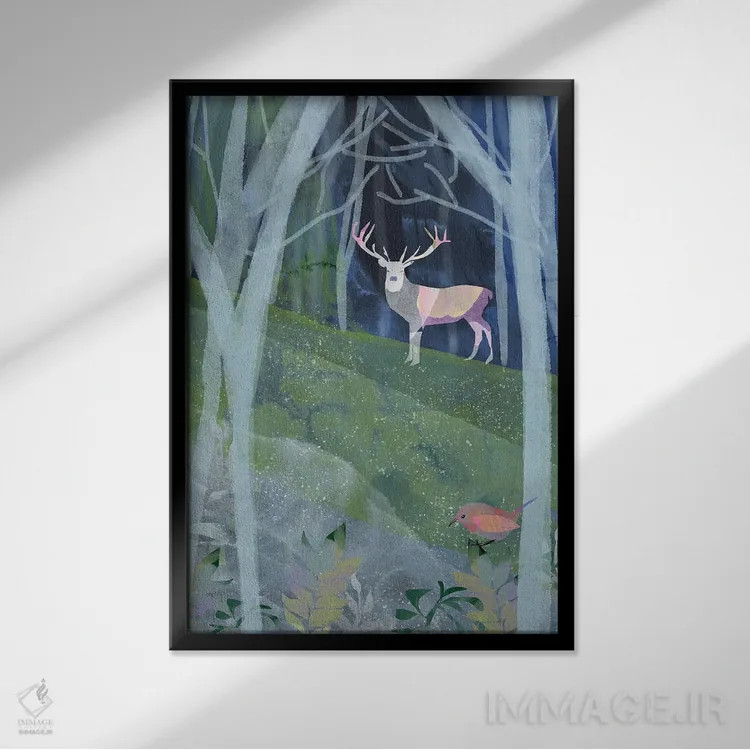 تابلو دکوراتیو سکوت را بشنو اثر کلر وست وود - نمای قابدار مشکی