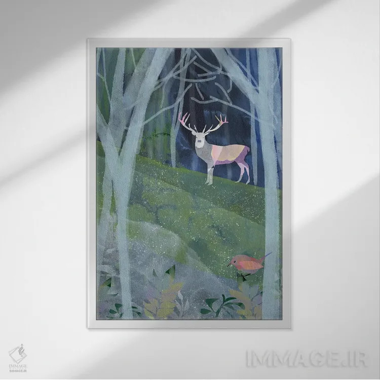 تابلو دکوراتیو سکوت را بشنو اثر کلر وست وود - نمای قابدار سفید