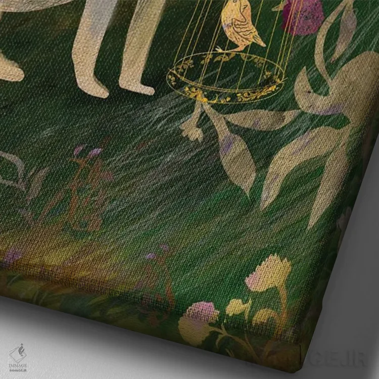 تابلو دکوراتیو شاهزاده خانم کوچک اثر کلر وست وود - نمای نزدیک بافت بوم