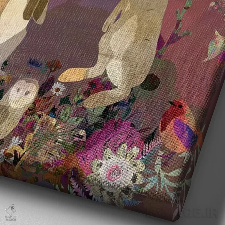 تابلو دکوراتیو عشق اثر کلر وست وود - نمای نزدیک بافت بوم