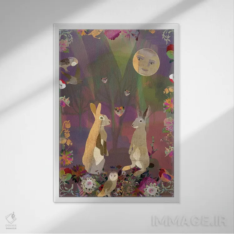 تابلو دکوراتیو عشق اثر کلر وست وود - نمای قابدار سفید