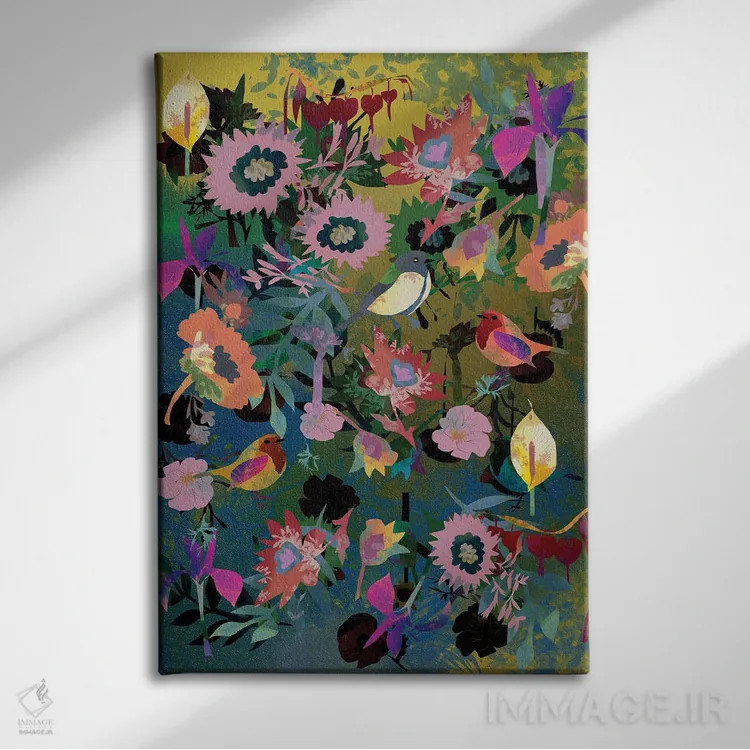 تابلو دکوراتیو گل های من اثر کلر وست وود - نمای روبهرو روی دیوار