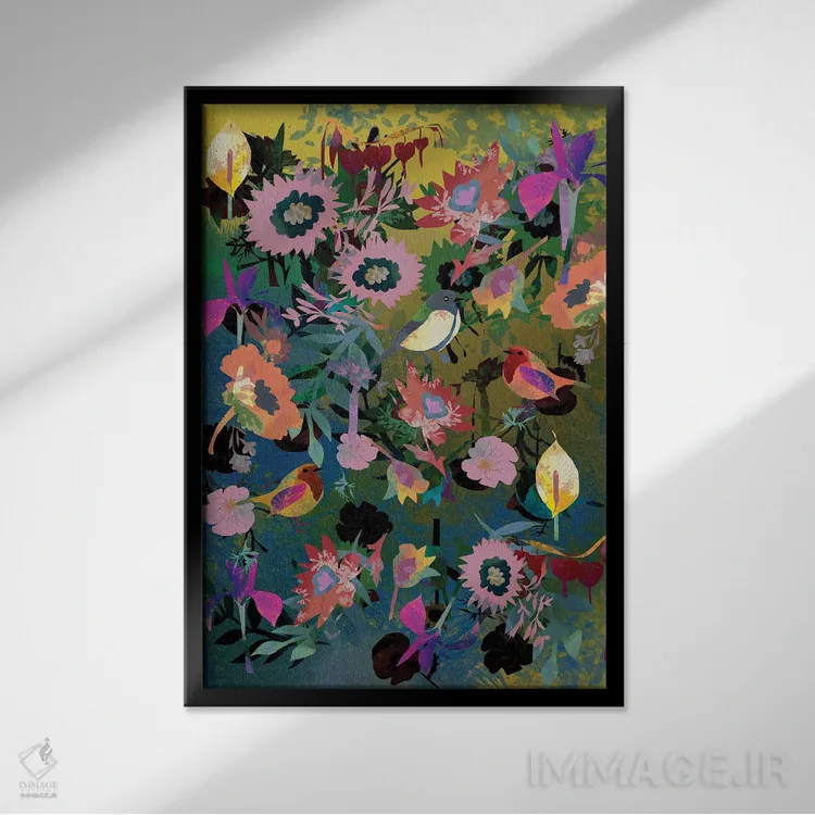 تابلو دکوراتیو گل های من اثر کلر وست وود - نمای قابدار مشکی