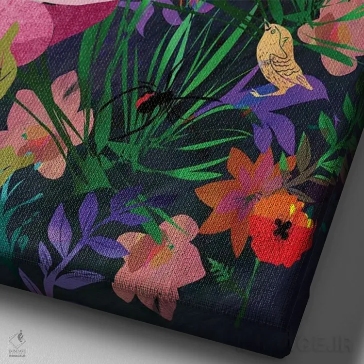 تابلو دکوراتیو باغ من اثر کلر وست وود - نمای نزدیک بافت بوم