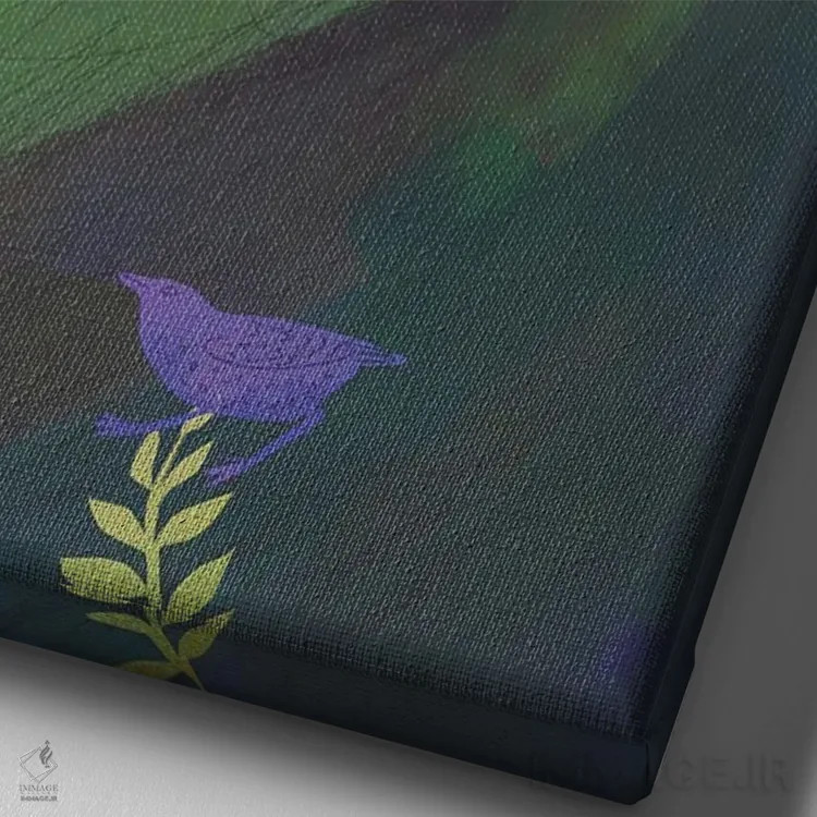 تابلو دکوراتیو بازی اثر کلر وست وود - نمای نزدیک بافت بوم