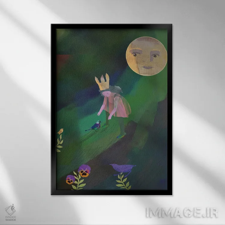 تابلو دکوراتیو بازی اثر کلر وست وود - نمای قابدار مشکی