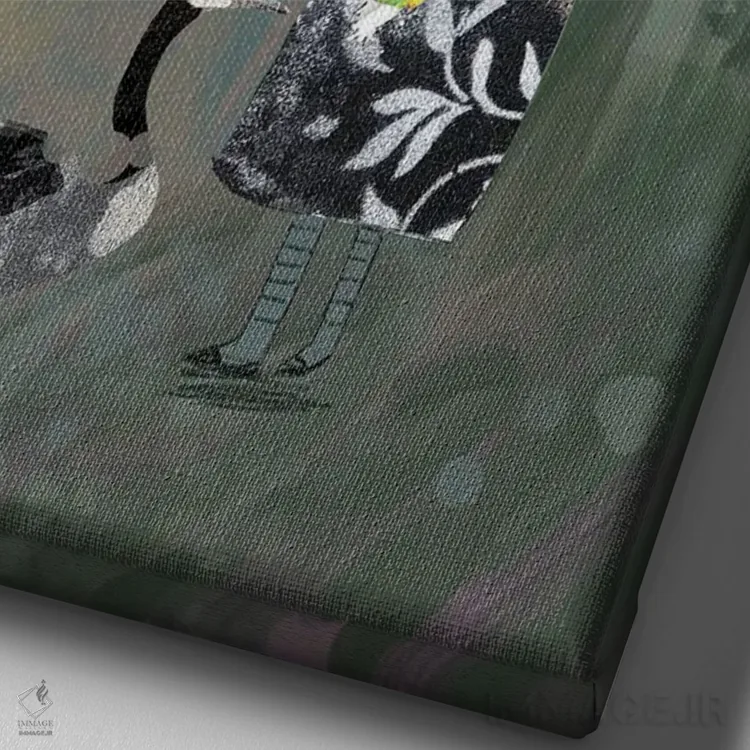 تابلو دکوراتیو شاهزاده خانم اثر کلر وست وود - نمای نزدیک بافت بوم