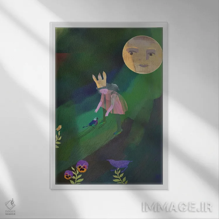 تابلو دکوراتیو بازی اثر کلر وست وود - نمای قابدار سفید