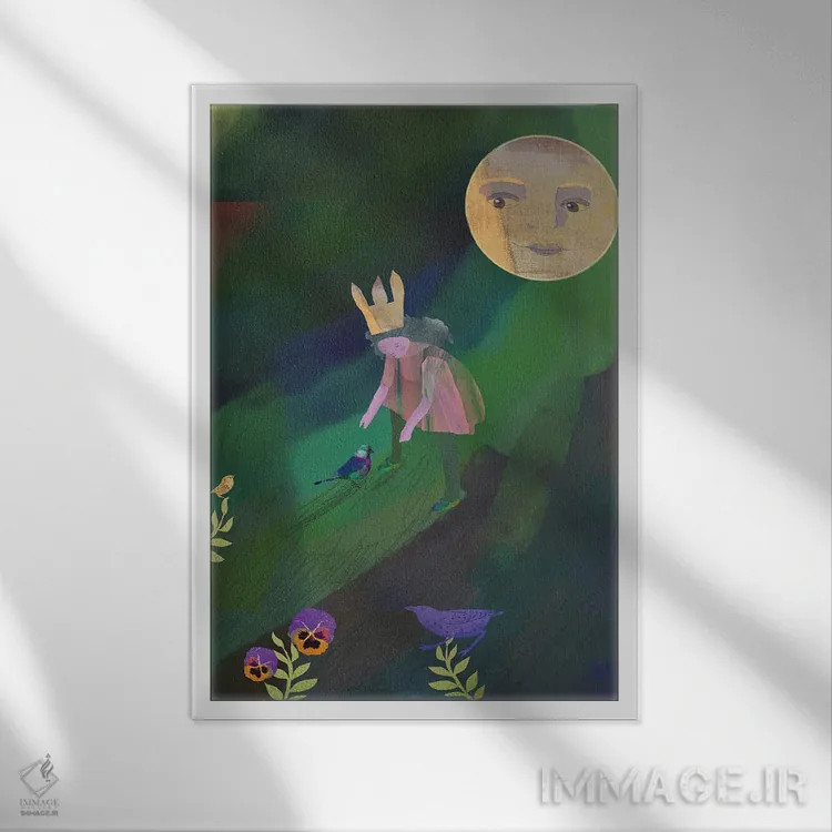 تابلو دکوراتیو بازی اثر کلر وست وود - نمای قابدار سفید