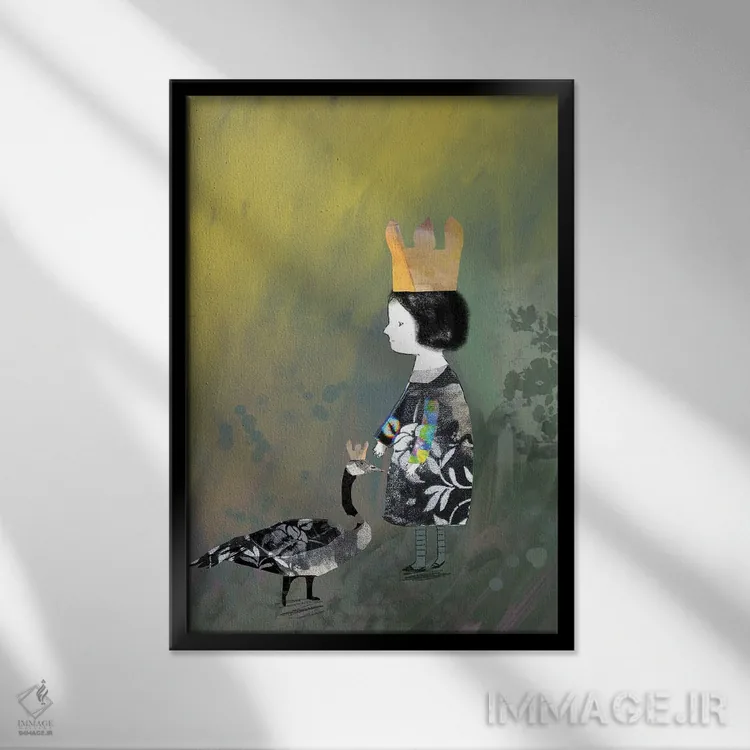 تابلو دکوراتیو شاهزاده خانم اثر کلر وست وود - نمای قابدار مشکی