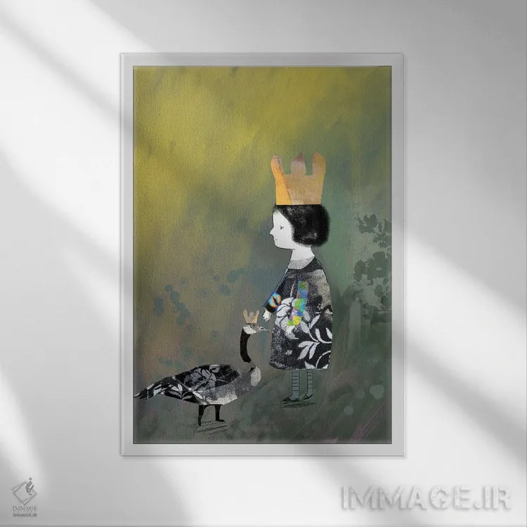 تابلو دکوراتیو شاهزاده خانم اثر کلر وست وود - نمای قابدار سفید