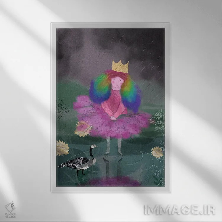 تابلو دکوراتیو مغرور اثر کلر وست وود - نمای قابدار سفید