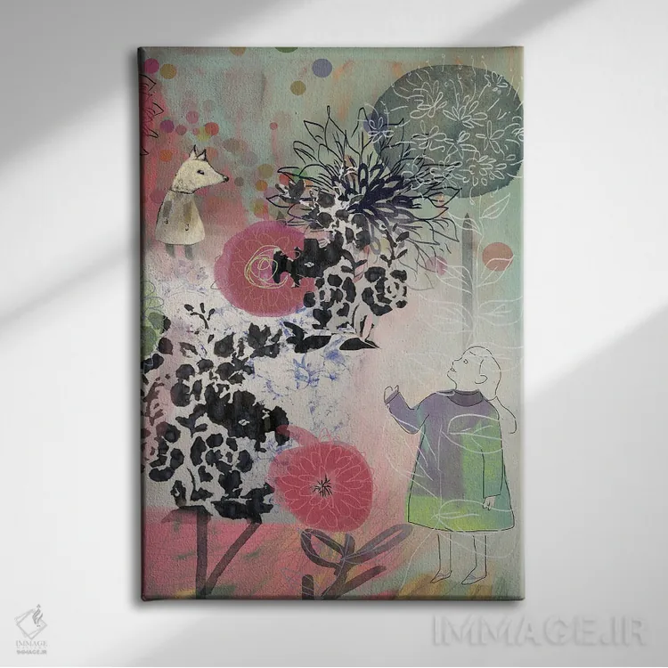 تابلو انتزاعی مرا ببین اثر کلر وست وود - نمای روبهرو روی دیوار