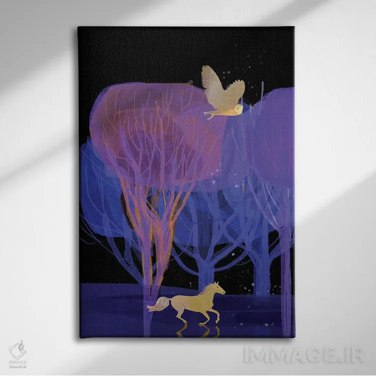 تابلو دکوراتیو آزادانه بدو اثر کلر وست وود - نمای روبهرو روی دیوار